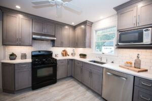 gray kitchen cabinets