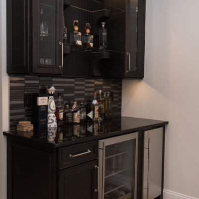 dry bar in a river vale nj kitchen
