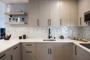 taupe kitchen cabinets
